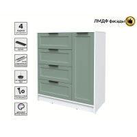 Тумба Тренд КТ-Т90 (Белый платинум ЛДСП/ Мята ЛМДФ) Ш900 В1020 Г451